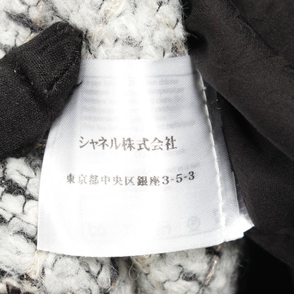 ココマークボタン ツイード コート ウール シルク ブラック マルチカラー シャネル アウター CHANEL