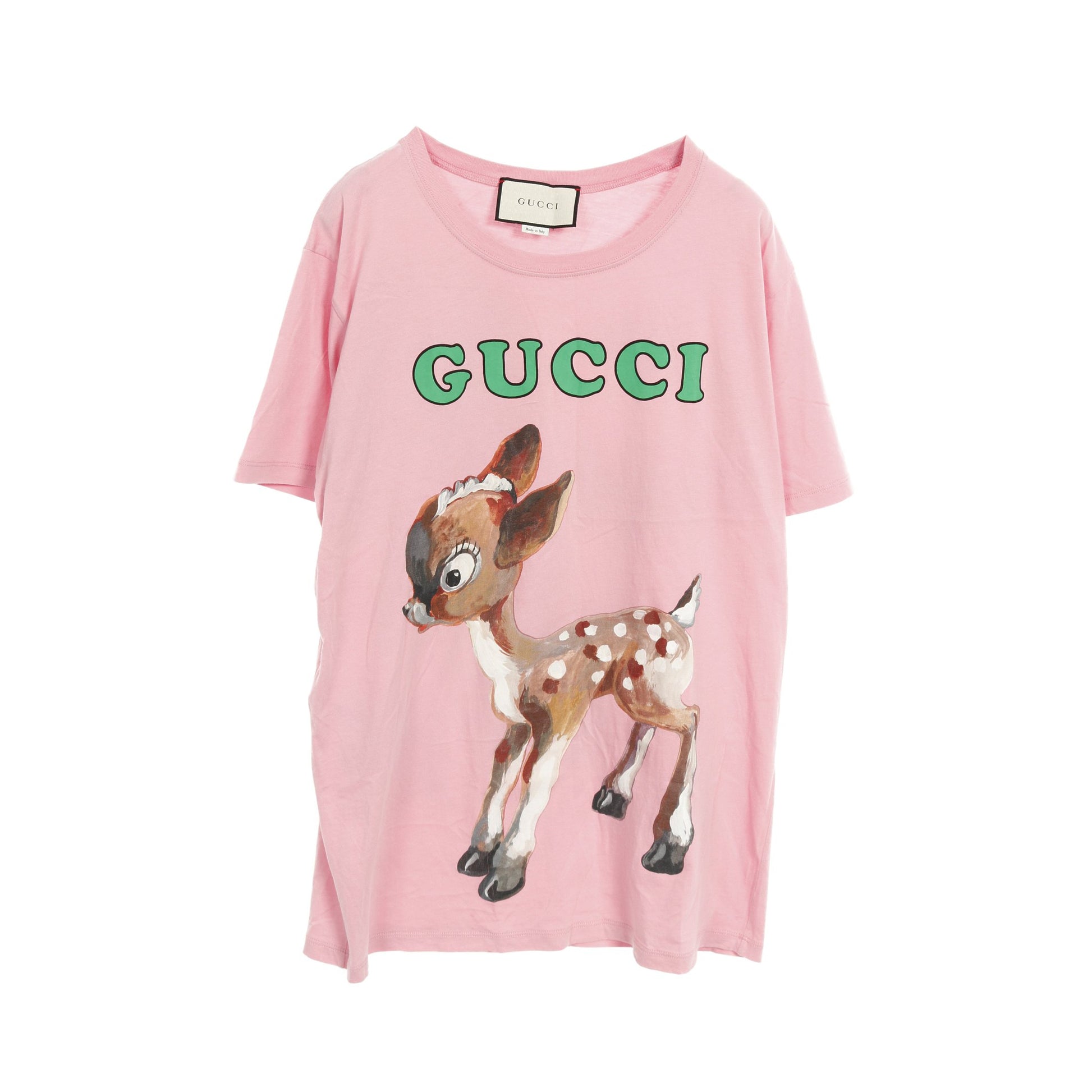 BAMBI FLOWER Tシャツ コットン ピンク マルチカラー グッチ トップス GUCCI