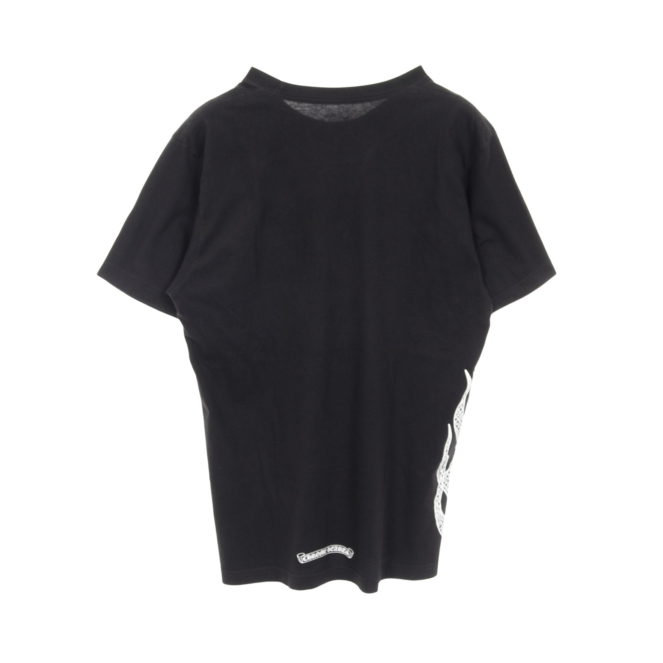 サイドフレイムプリント Tシャツ クルーネック 半袖 コットン ブラック