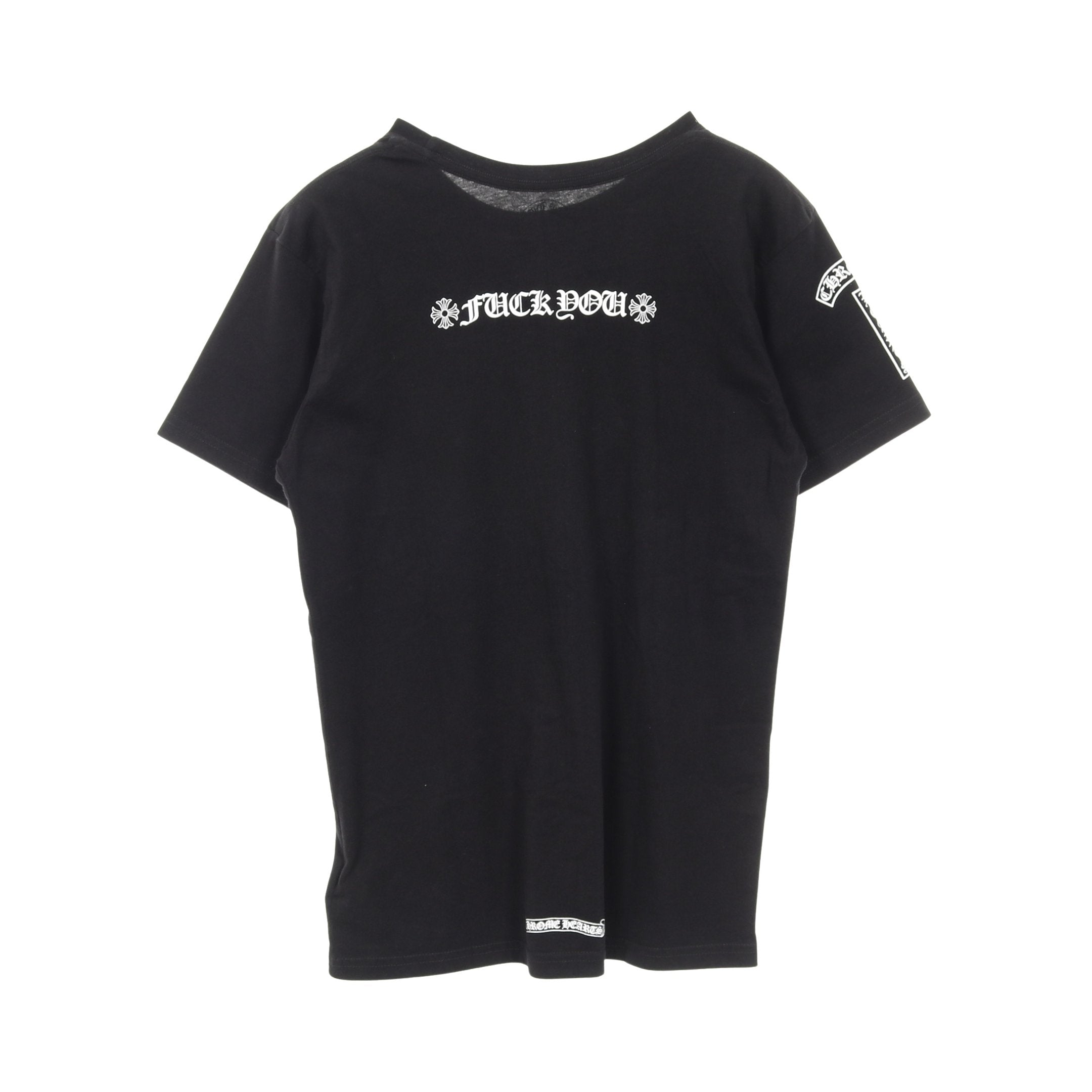 FUCK YOU Tシャツ クルーネック 半袖 コットン ブラック クロム