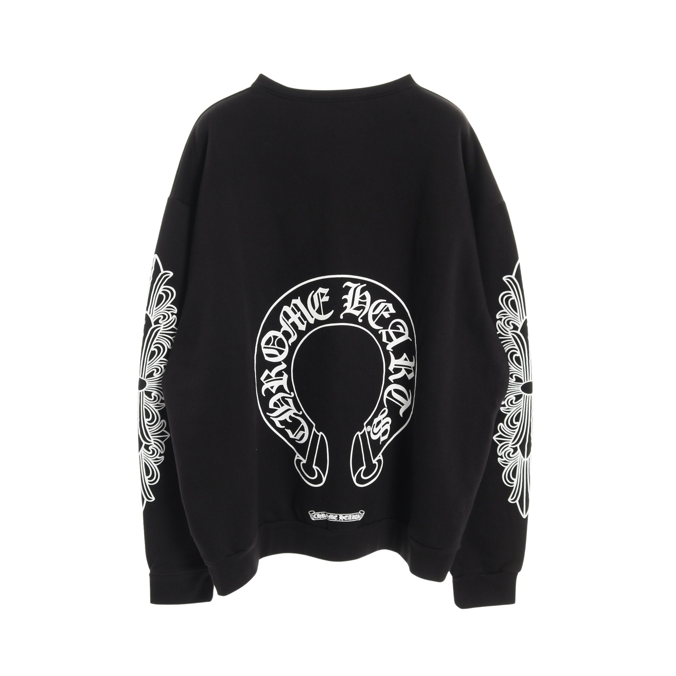 ホースシュー アームフローラルプリント スウェットシャツ コットン