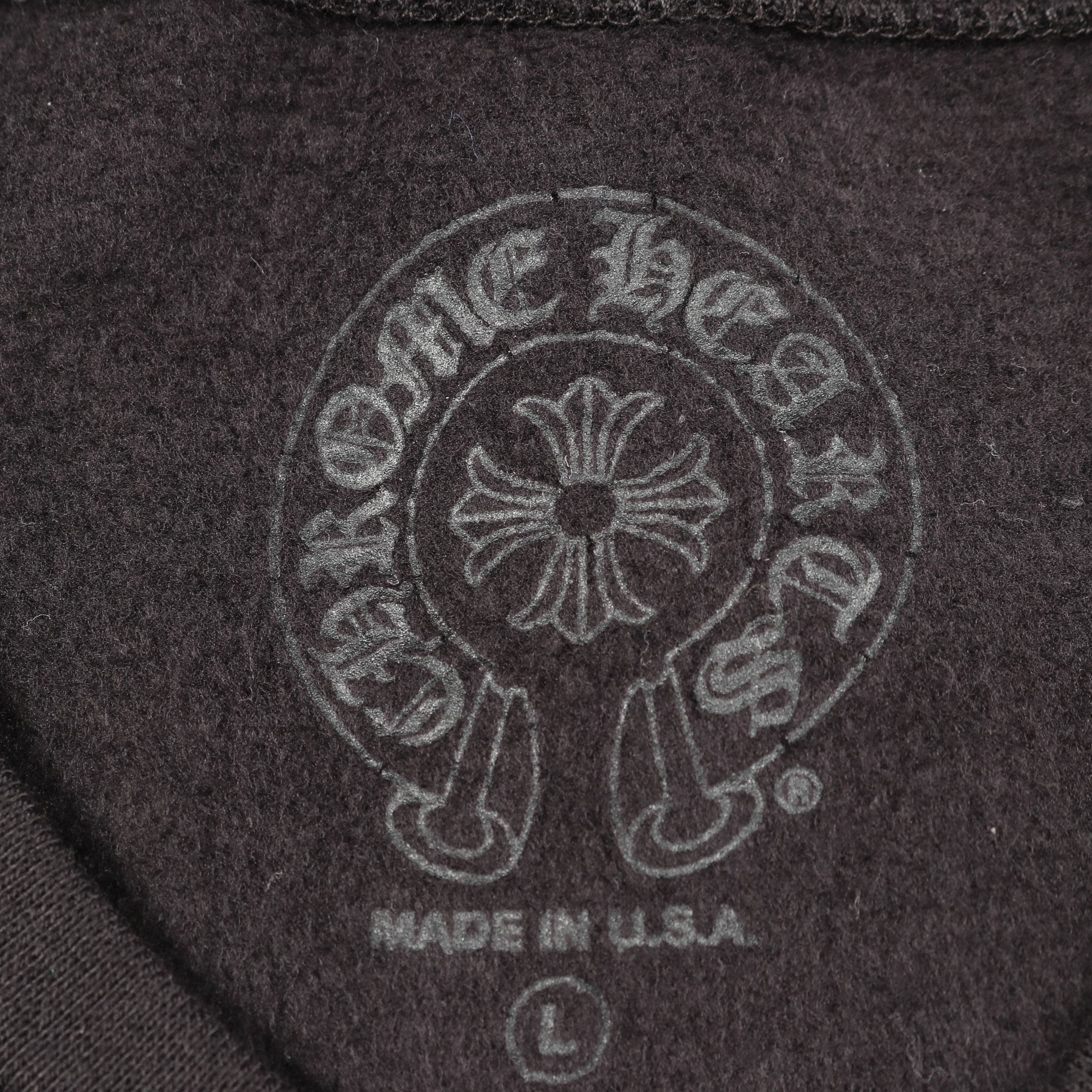 クロムハーツ CHROME HEARTS ホースシュー アームフローラルプリント スウェット 衣料品 トップス コットン メンズ ブラック系 【中古】 ホースシュー アームフローラルプリント スウェットシャツ コットン