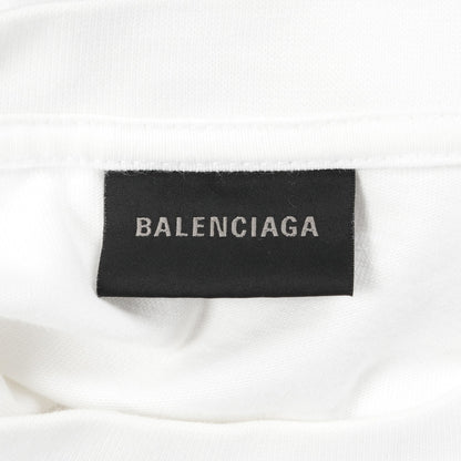 Hand Drawn BB Icon Tee Tシャツ ロゴプリント コットン ホワイト ダメージ加工 バレンシアガ トップス BALENCIAGA