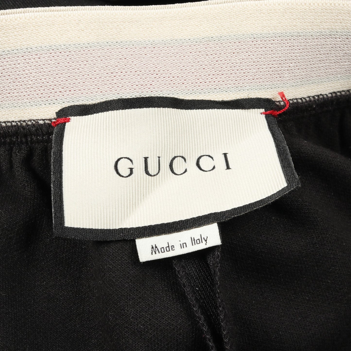 ロゴ ウェブ ジャージーパンツ イージーパンツ ワイドパンツ コットン ブラック マルチカラー グッチ ボトムス GUCCI