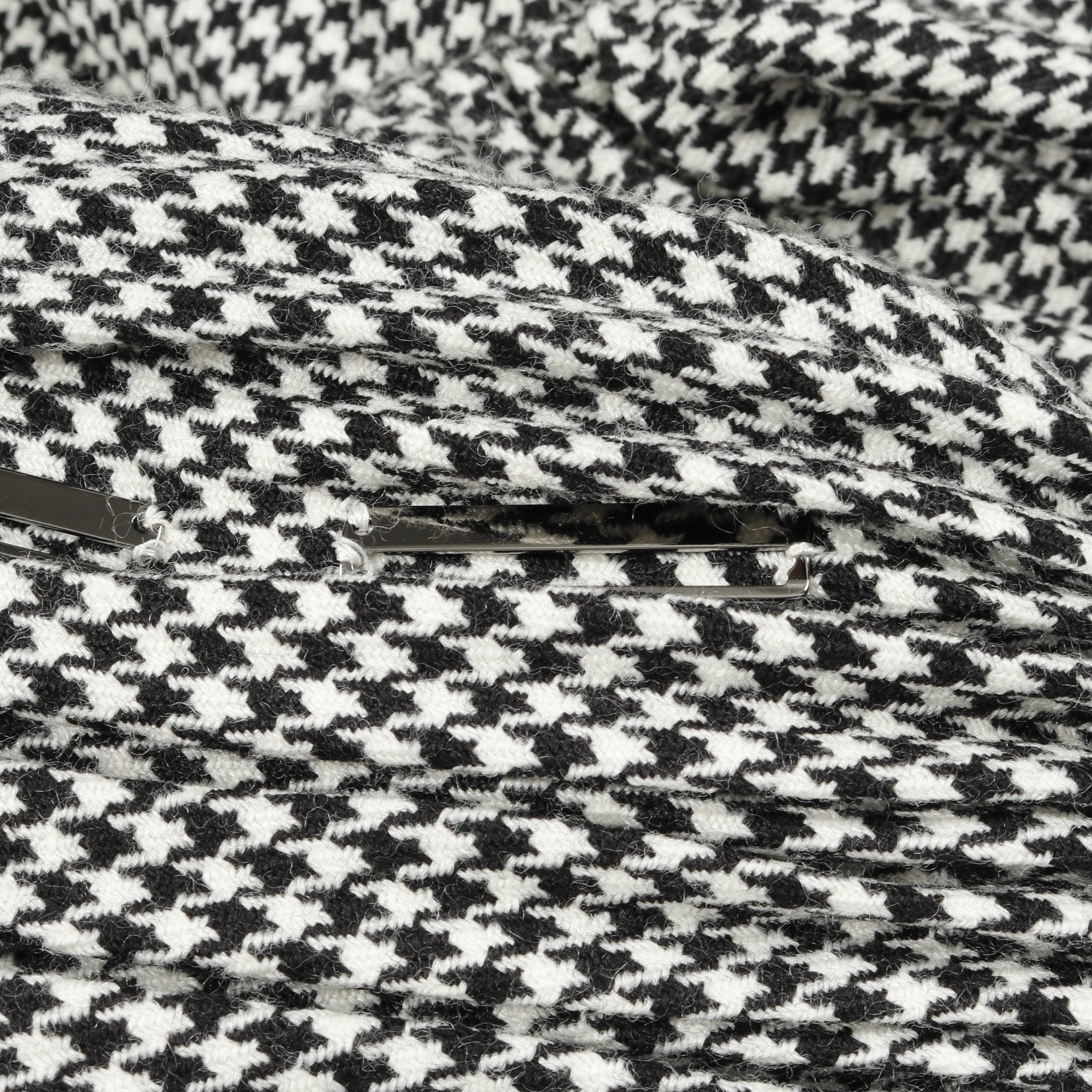 ロング プリーツ スカート ラップスカート チェック 千鳥格子 ウール