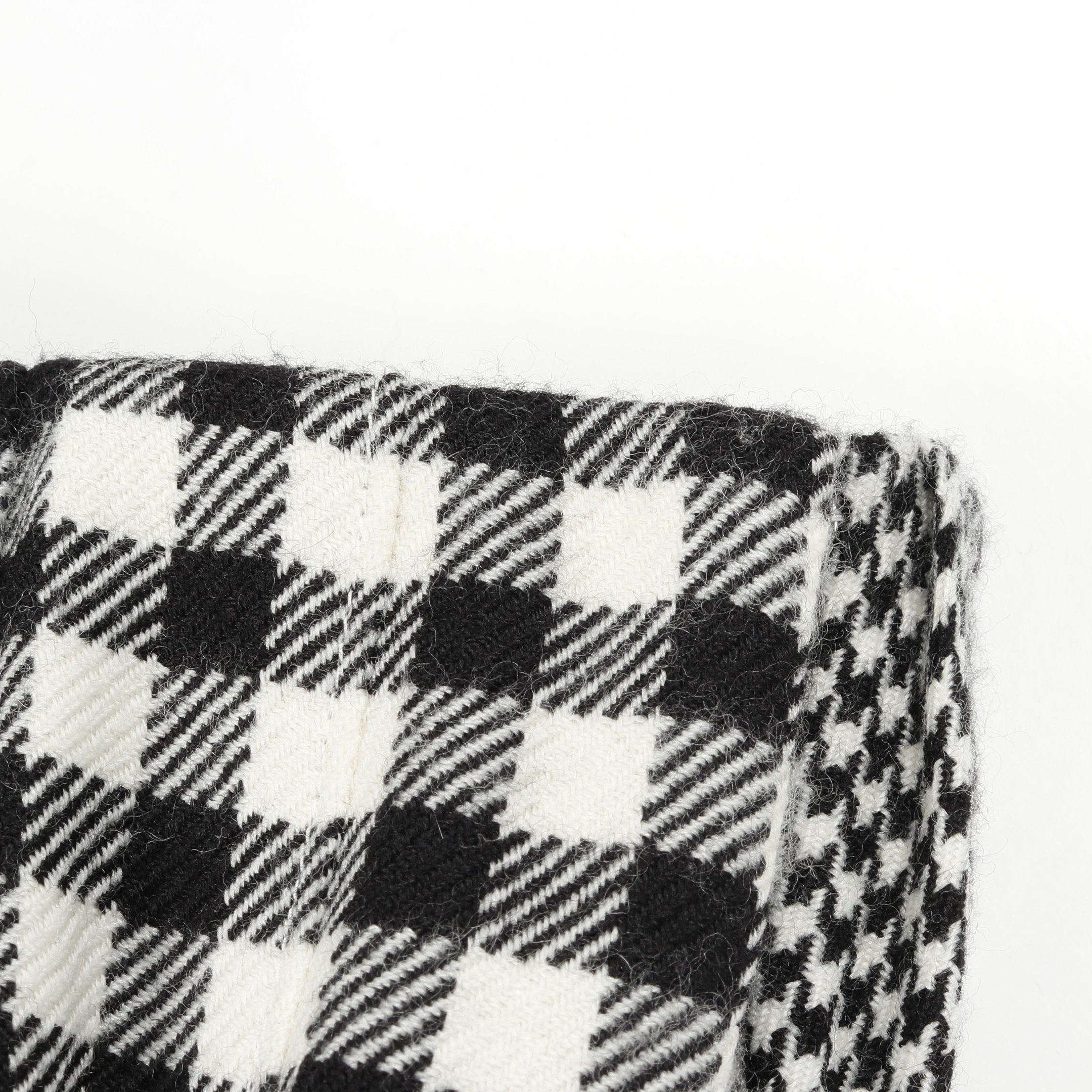 ロング プリーツ スカート ラップスカート チェック 千鳥格子 ウール