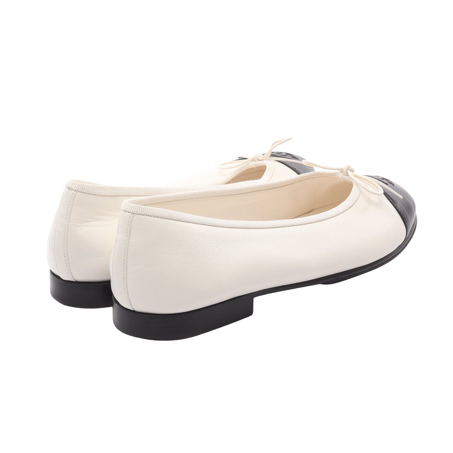 BALLERINA バレリーナ バレエシューズ レザー ホワイト ブラック シャネル シューズ CHANEL