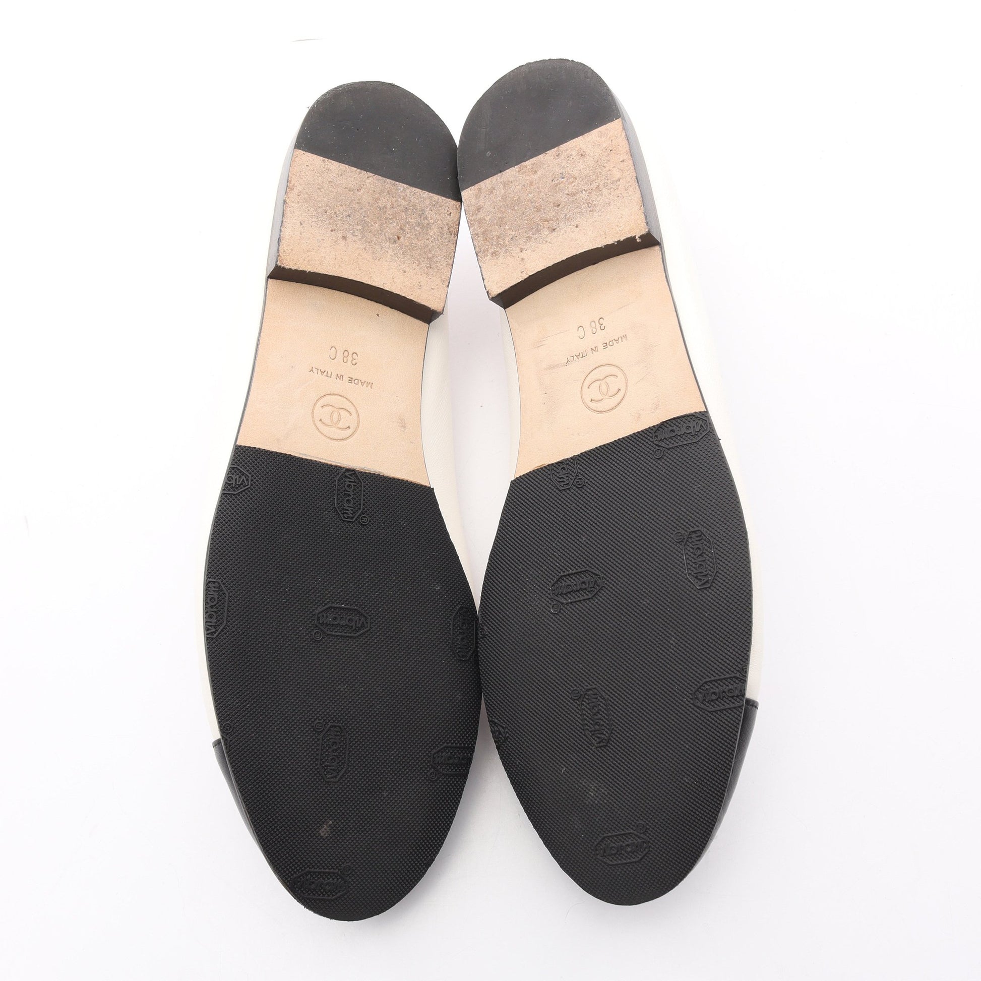 BALLERINA バレリーナ バレエシューズ レザー ホワイト ブラック シャネル シューズ CHANEL