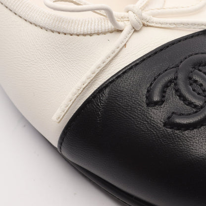 BALLERINA バレリーナ バレエシューズ レザー ホワイト ブラック シャネル シューズ CHANEL