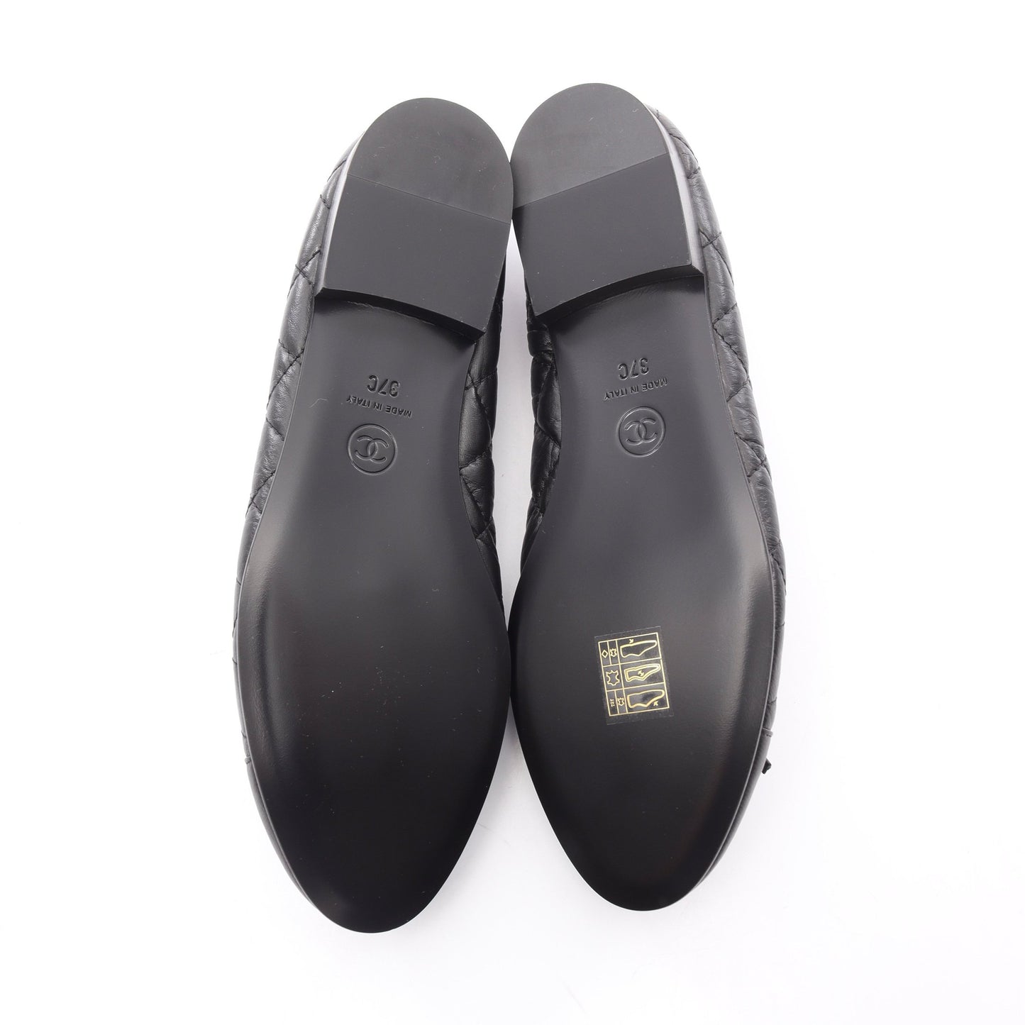 バレリーナ マトラッセ バレエシューズ レザー ブラック シャネル シューズ CHANEL