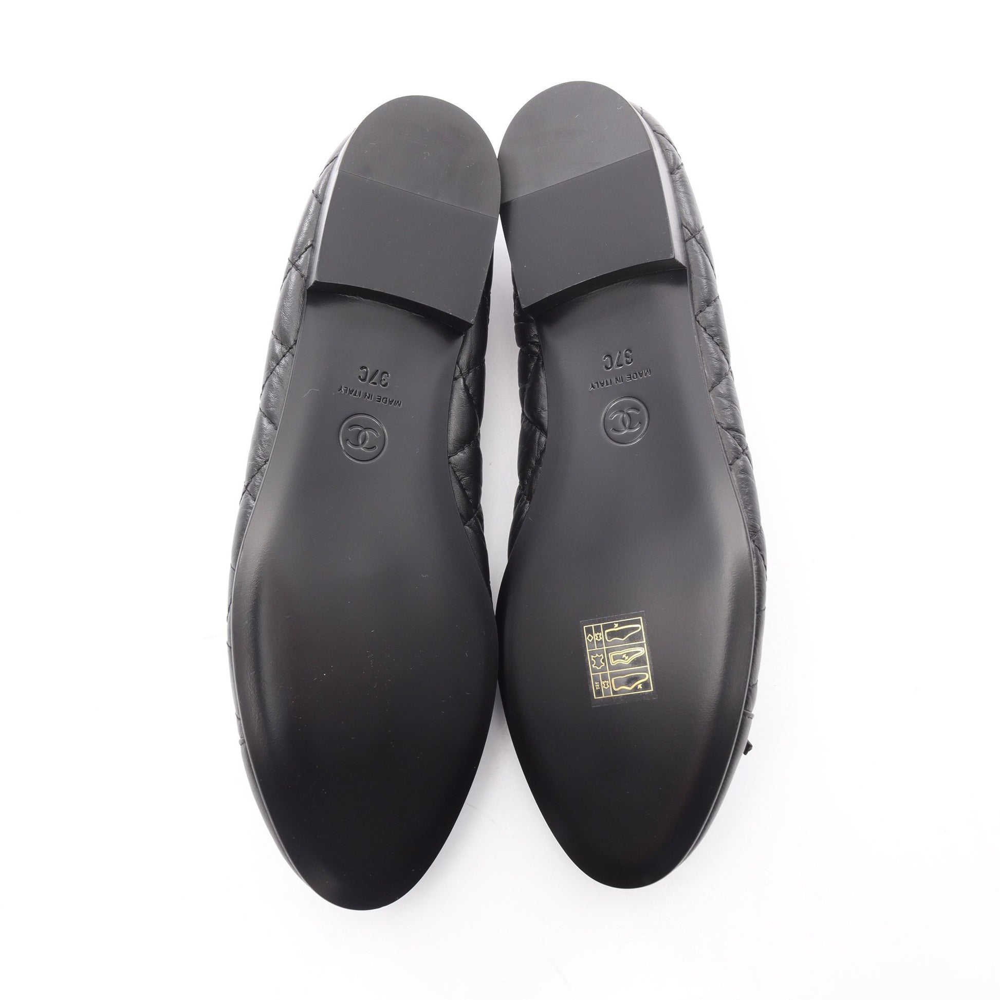 バレリーナ マトラッセ バレエシューズ レザー ブラック シャネル シューズ CHANEL