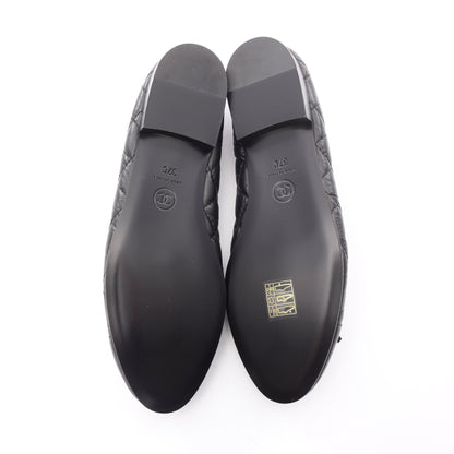 バレリーナ マトラッセ バレエシューズ レザー ブラック シャネル シューズ CHANEL