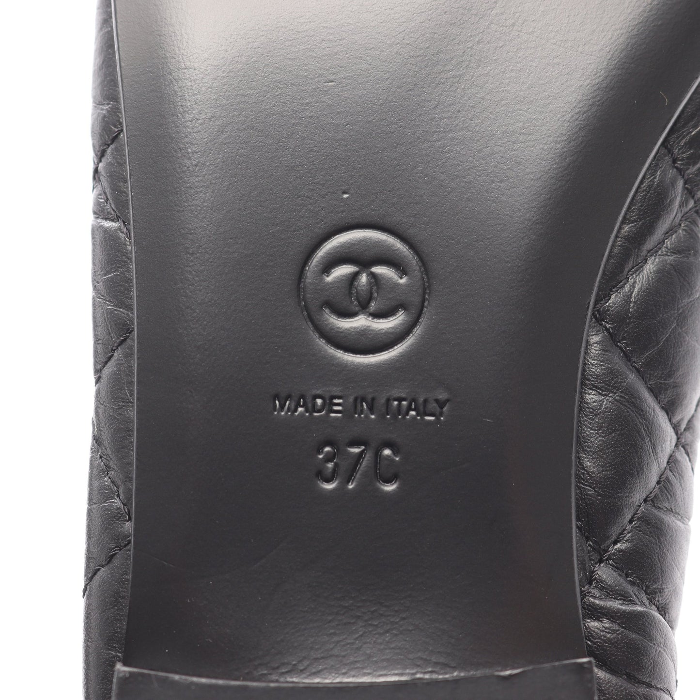 バレリーナ マトラッセ バレエシューズ レザー ブラック シャネル シューズ CHANEL