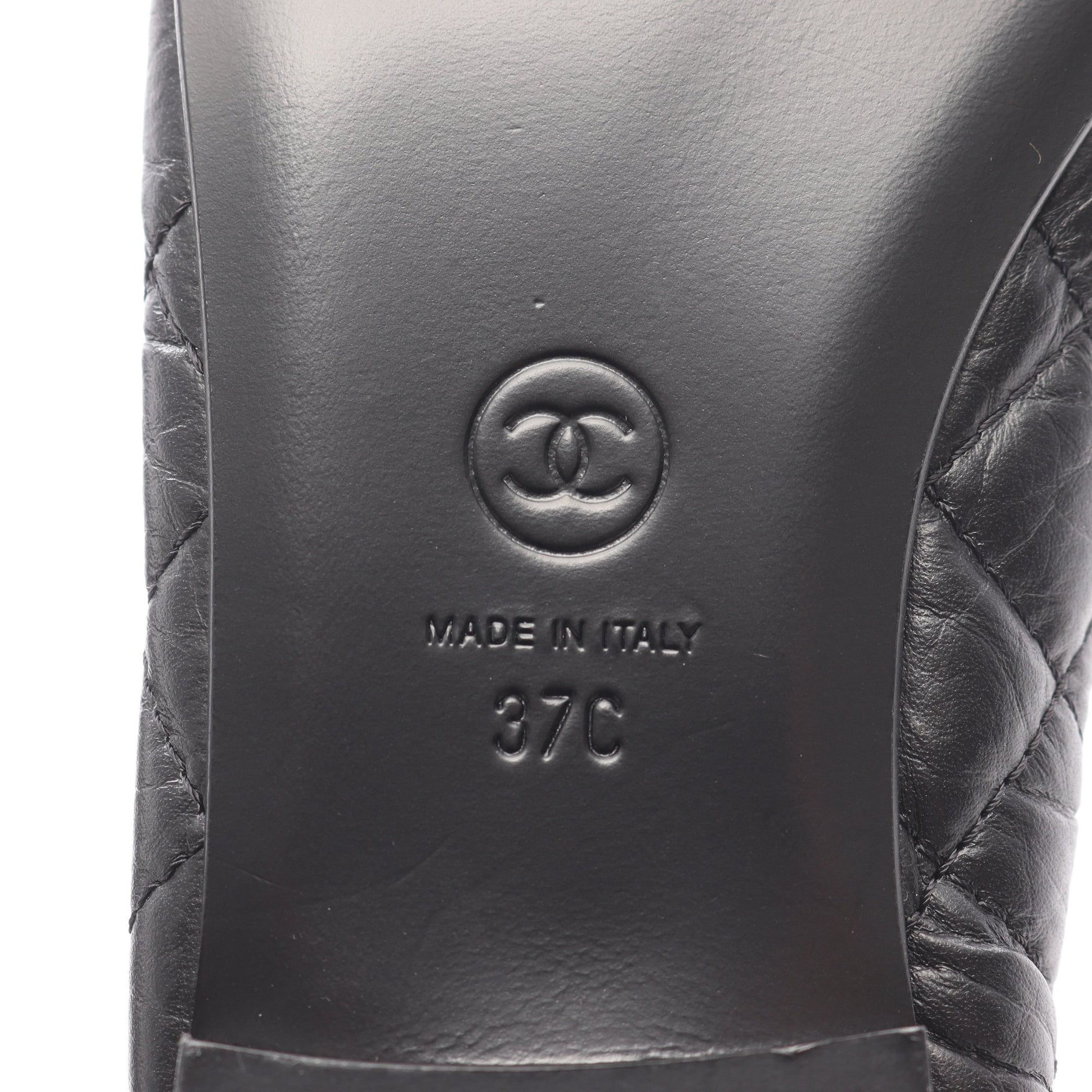 バレリーナ マトラッセ バレエシューズ レザー ブラック シャネル シューズ CHANEL