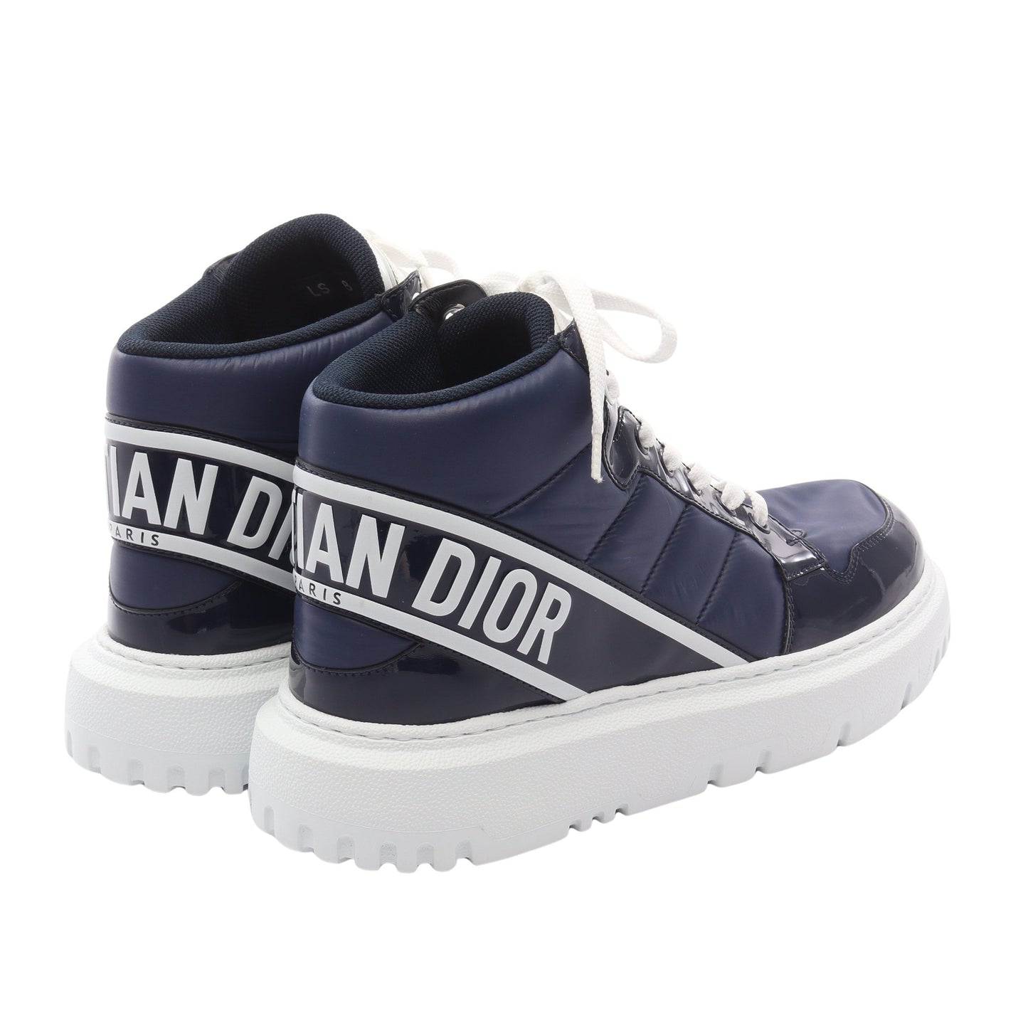 D-Player Dプレイヤー ハイカットスニーカー ナイロン エナメルレザー ネイビー クリスチャンディオール シューズ Christian Dior