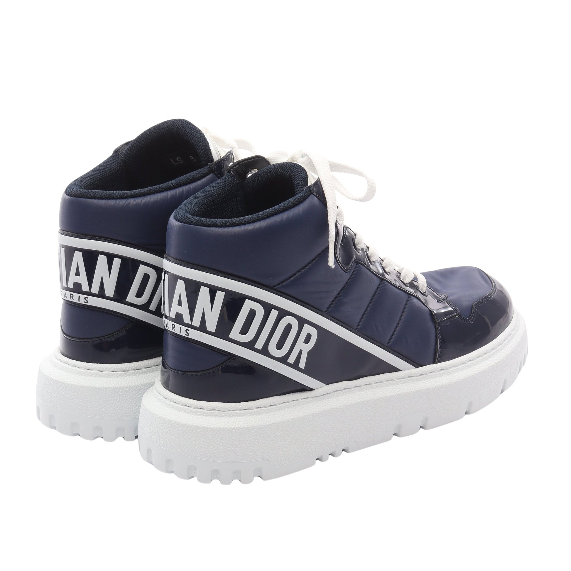 D-Player Dプレイヤー ハイカットスニーカー ナイロン エナメルレザー ネイビー クリスチャンディオール シューズ Christian Dior