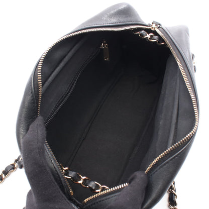 Vステッチ シェブロン チェーンショルダーバッグ ラムスキン ブラック ゴールド金具 シャネル バッグ CHANEL