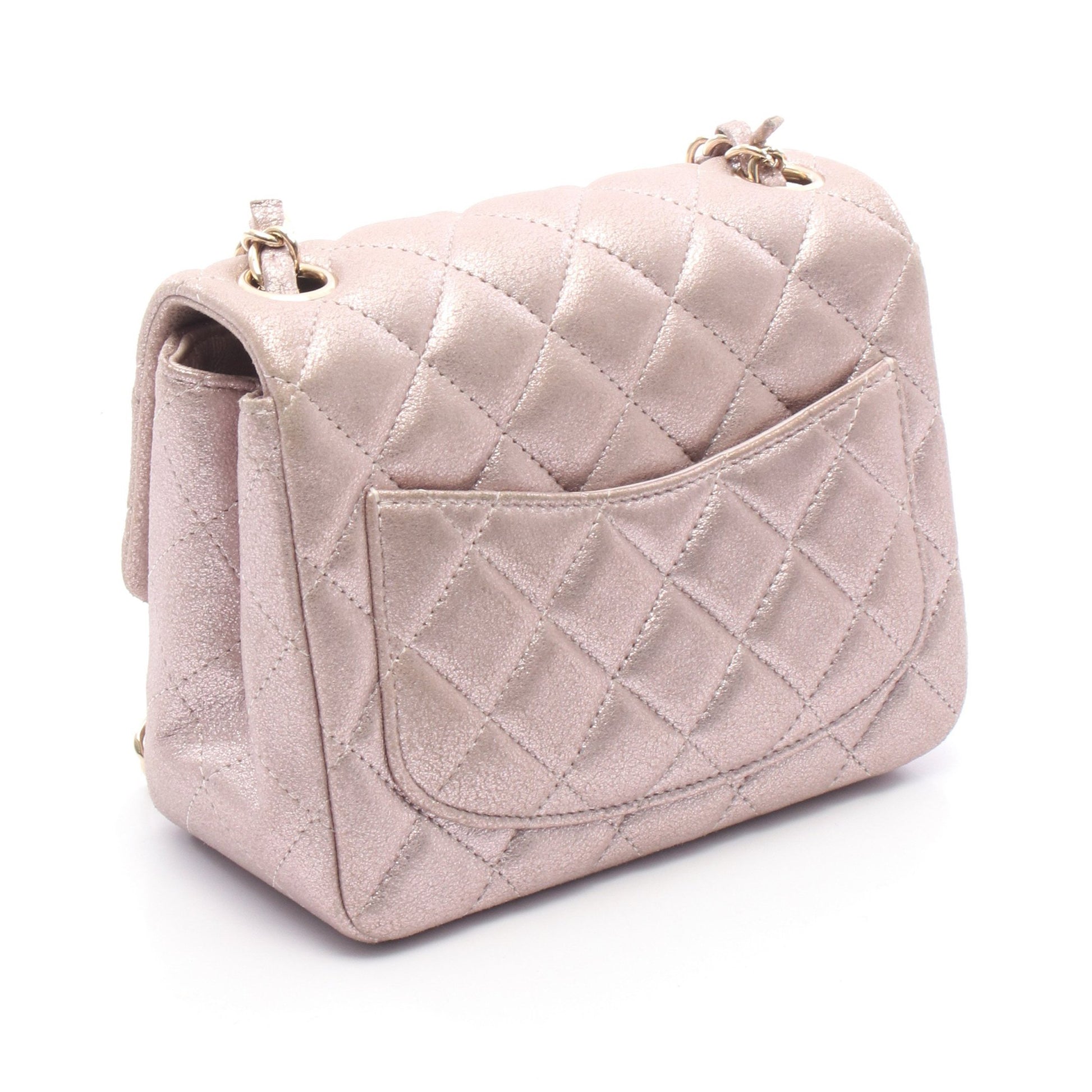 ミニマトラッセ チェーンショルダーバッグ レザー ライトピンク ゴールド金具 シャネル バッグ CHANEL