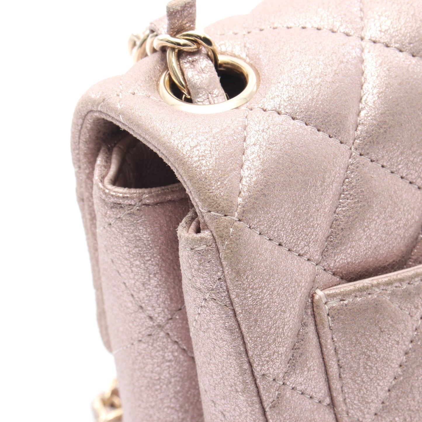 ミニマトラッセ チェーンショルダーバッグ レザー ライトピンク ゴールド金具 シャネル バッグ CHANEL