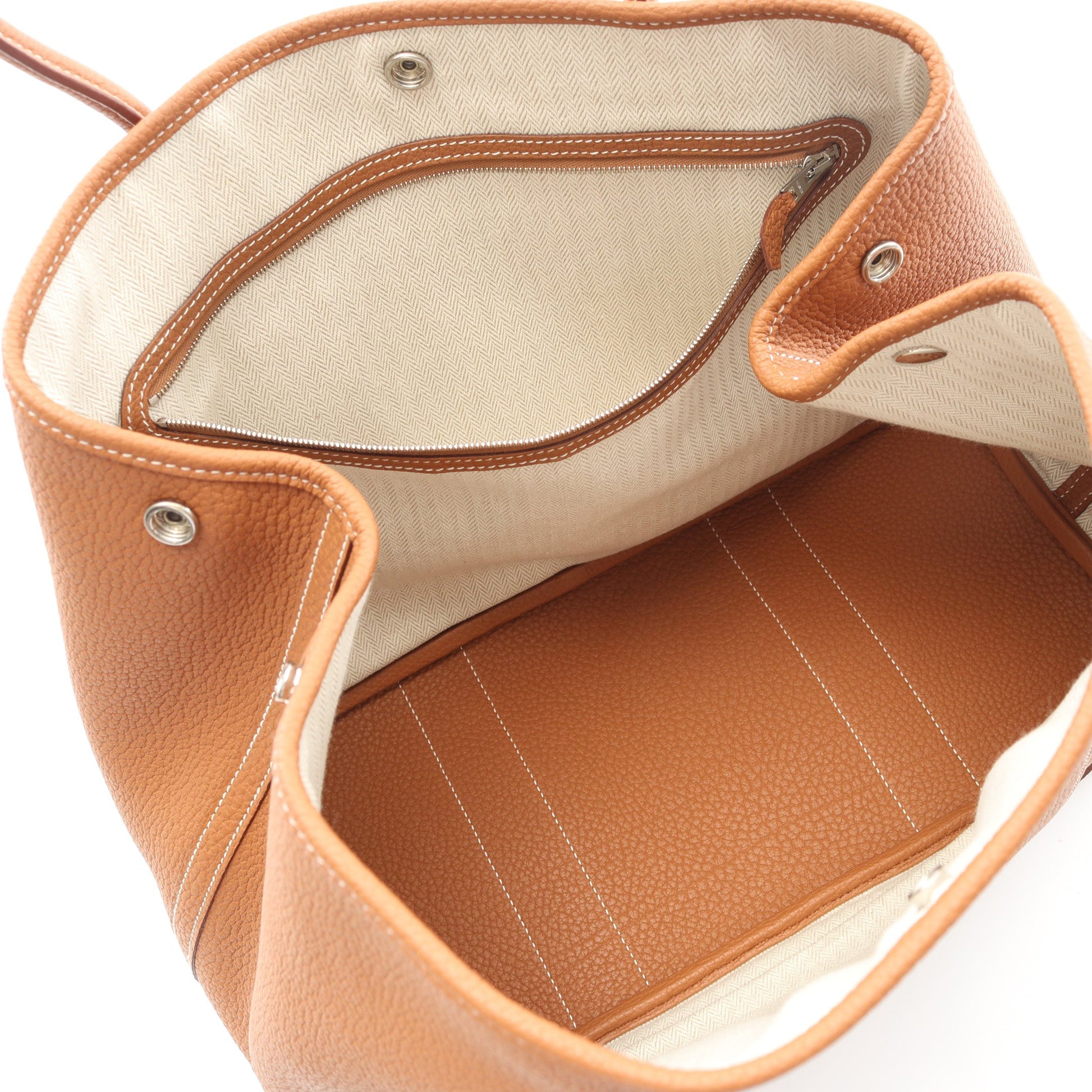 ガーデンパーティPM ゴールド ハンドバッグ トートバッグ ネゴンダ ブラウン シルバー金具 X刻印 エルメス バッグ HERMES