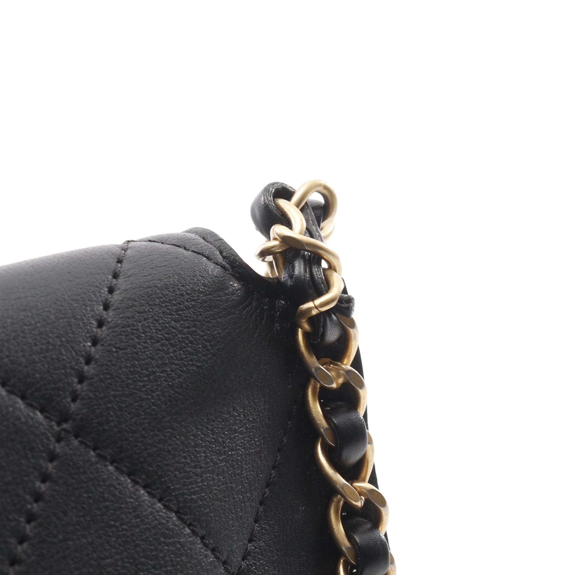 マトラッセ チェーンショルダーバッグ ラムスキン ブラック ゴールド金具 シャネル バッグ CHANEL