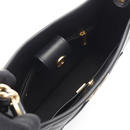 マトラッセ ホーボー チェーンショルダーバッグ ラムスキン ブラック ゴールド金具 2WAY シャネル バッグ CHANEL