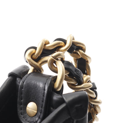 マトラッセ ホーボー チェーンショルダーバッグ ラムスキン ブラック ゴールド金具 2WAY シャネル バッグ CHANEL