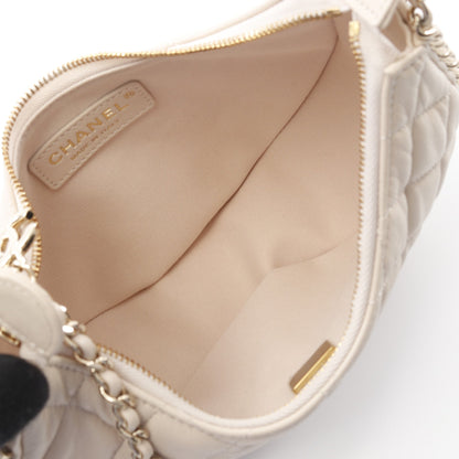マトラッセ スモールホーボー チェーンショルダーバッグ ラムスキン ライトピンク ゴールド金具 シャネル バッグ CHANEL