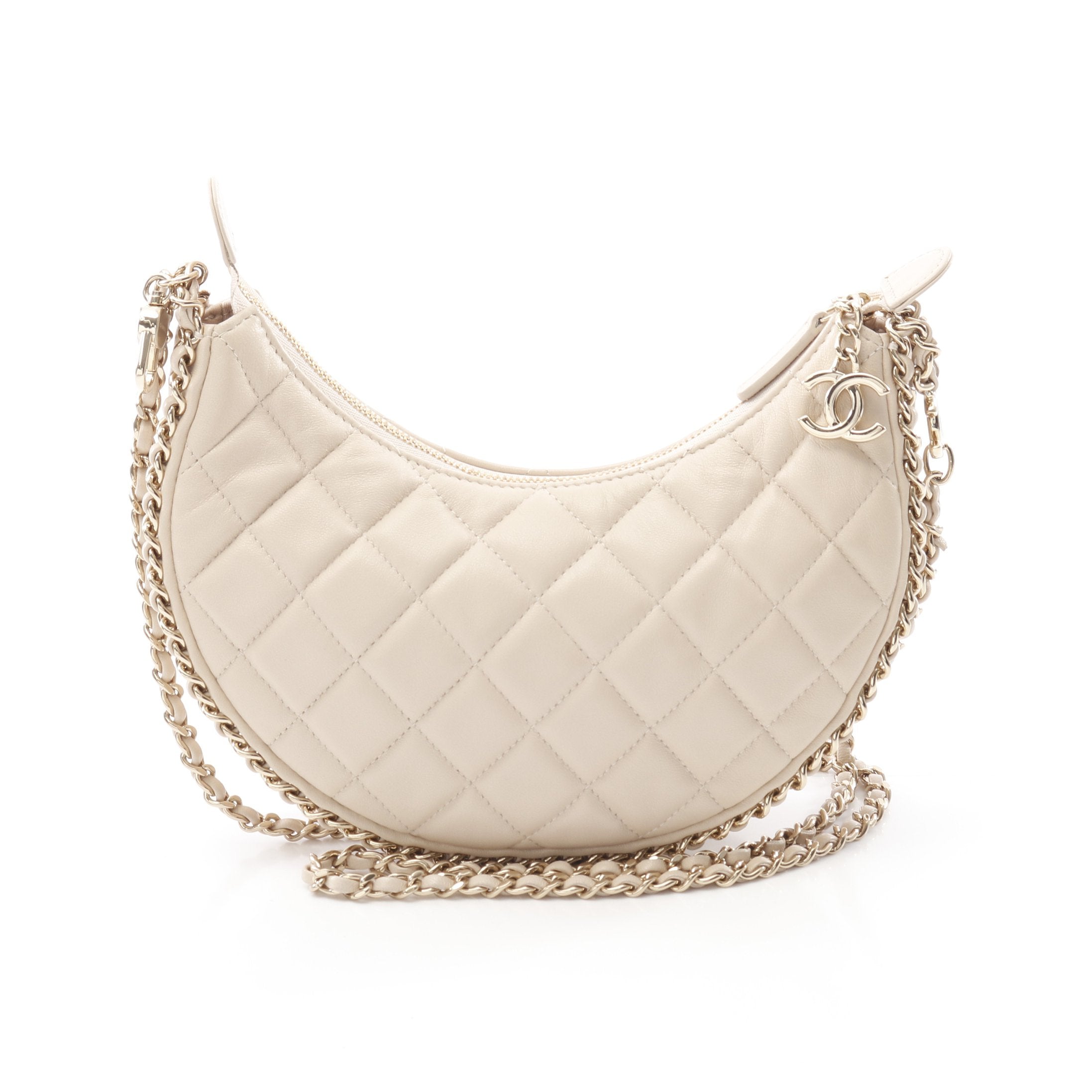 新品同様 シャネル CHANEL マトラッセ スモール ホーボー チェーン ショルダー バッグ ラムスキン ピンク AS3917 ゴールド 金具 90306027 マトラッセ CHANEL シャネル スモール ホーボー ショルダーバッグ 斜め