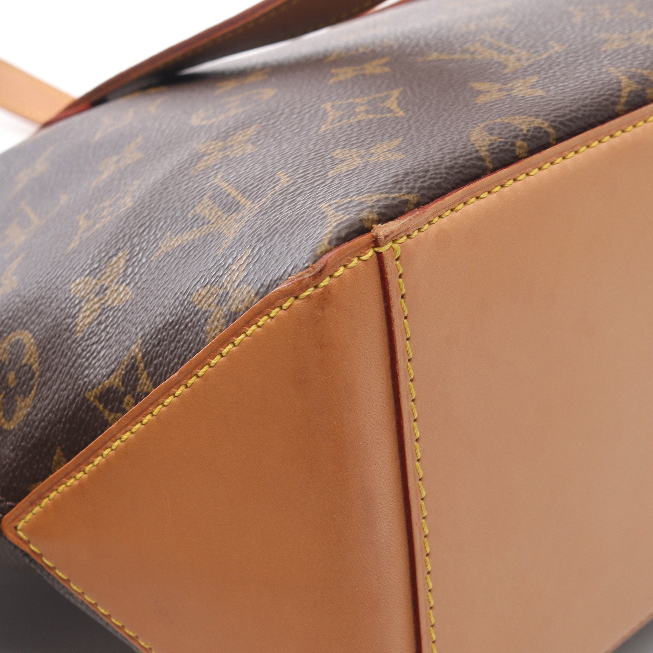 カバピアノ モノグラム ショルダーバッグ PVC レザー ブラウン ルイ