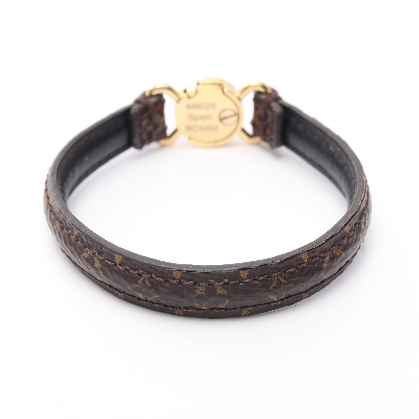 LVクリックイット モノグラム ブレスレット PVC レザー GP ブラウン ブラック ルイヴィトン アクセサリー LOUIS VUITTON