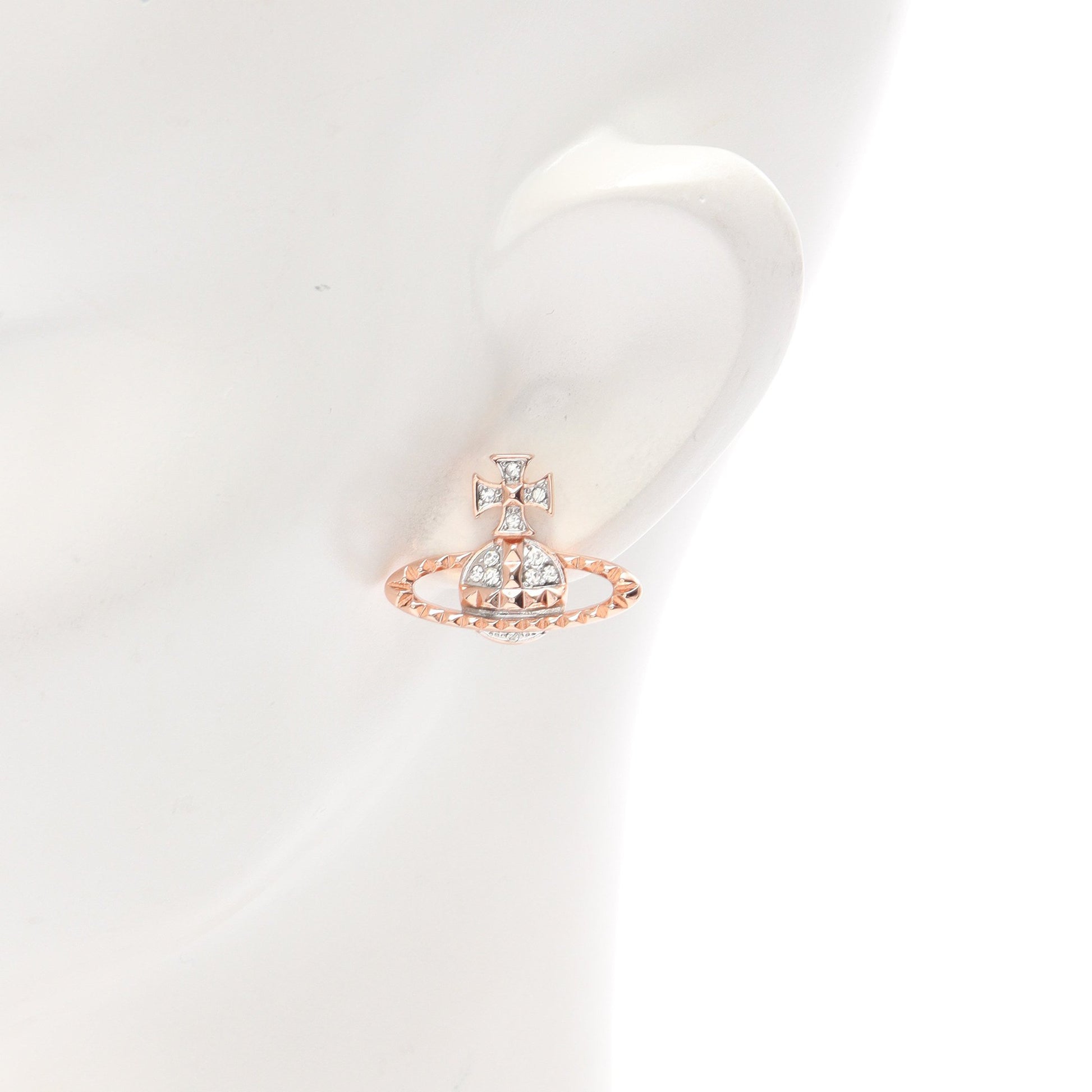 MAYFAIR BAS RELIEF メイフェアバスレリーフ ピアス GP ラインストーン ピンクゴールド クリア ヴィヴィアンウエストウッド アクセサリー Vivienne Westwood