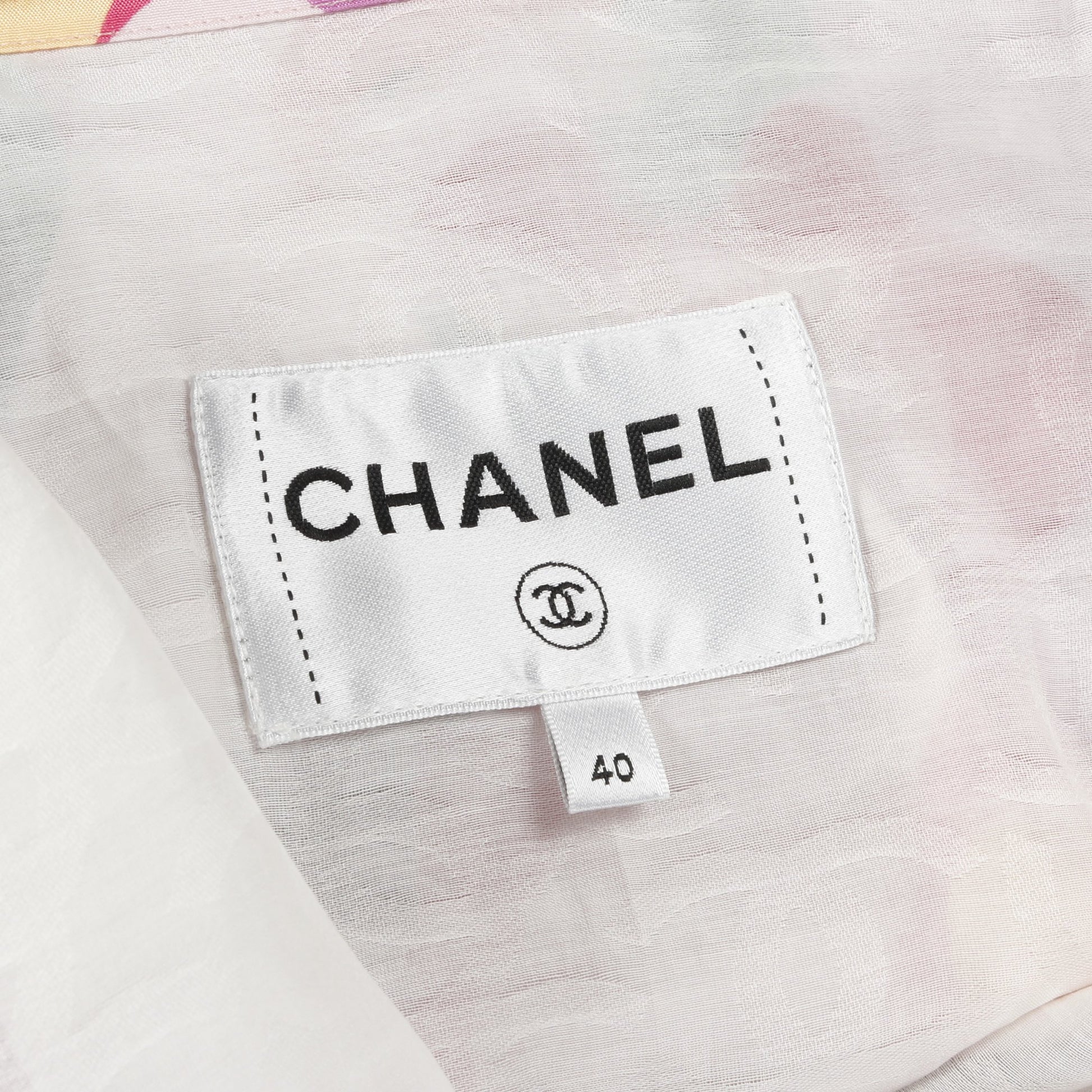 ココマーク ジップアップ ジャケット 総柄 シルク ピンク マルチカラー シャネル アウター CHANEL