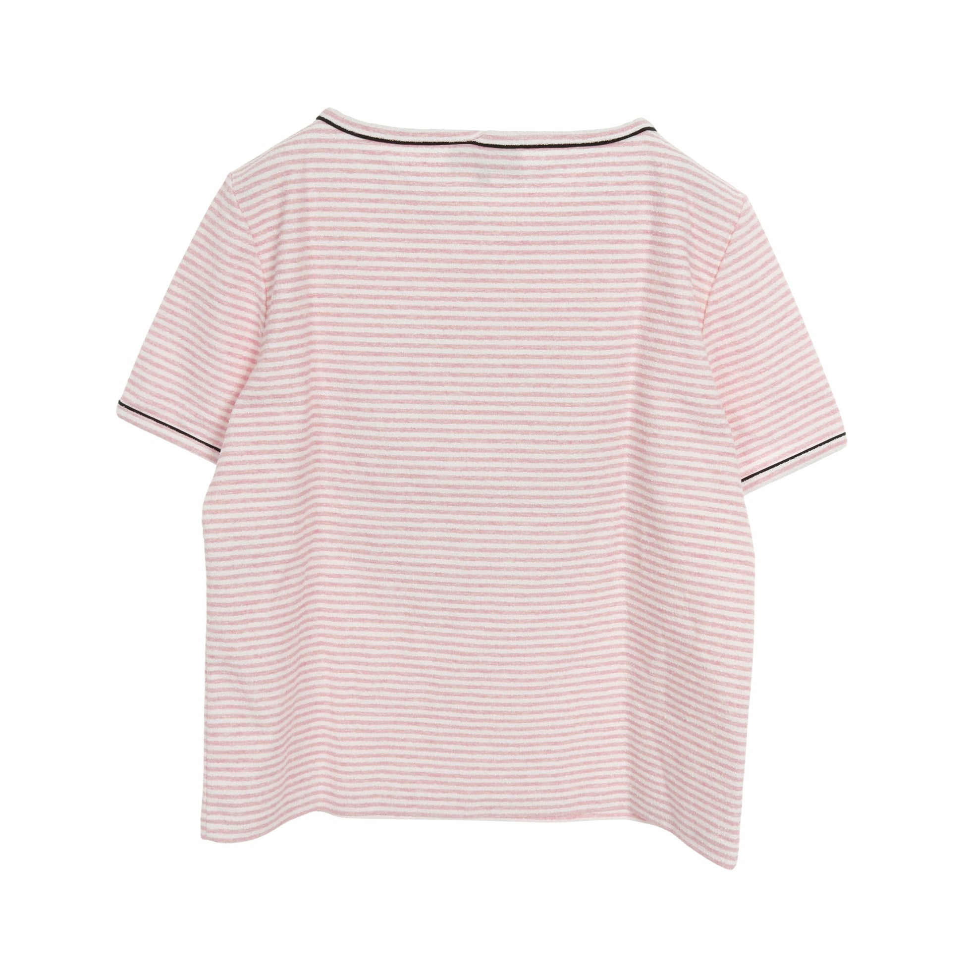 LA PAUSA パイル Tシャツ ボーダー コットン ホワイト ピンク ブラック シャネル トップス CHANEL