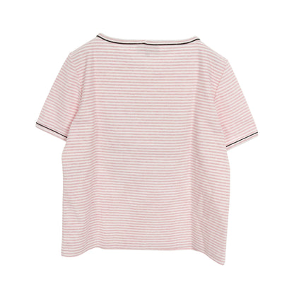 LA PAUSA パイル Tシャツ ボーダー コットン ホワイト ピンク ブラック シャネル トップス CHANEL