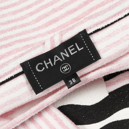 LA PAUSA パイル Tシャツ ボーダー コットン ホワイト ピンク ブラック シャネル トップス CHANEL