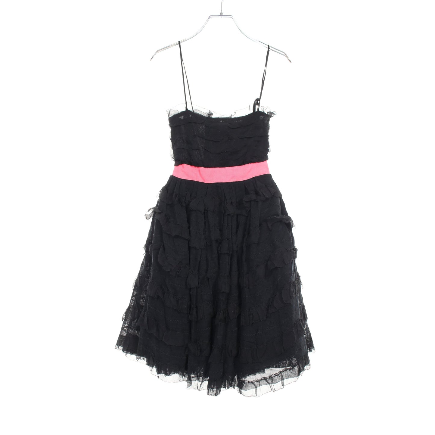 ティアード レース リボン ワンピース コットン シルク ブラック ピンク リボン レッドヴァレンティノ ワンピース RED VALENTINO