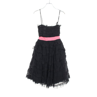 ティアード レース リボン ワンピース コットン シルク ブラック ピンク リボン レッドヴァレンティノ ワンピース RED VALENTINO