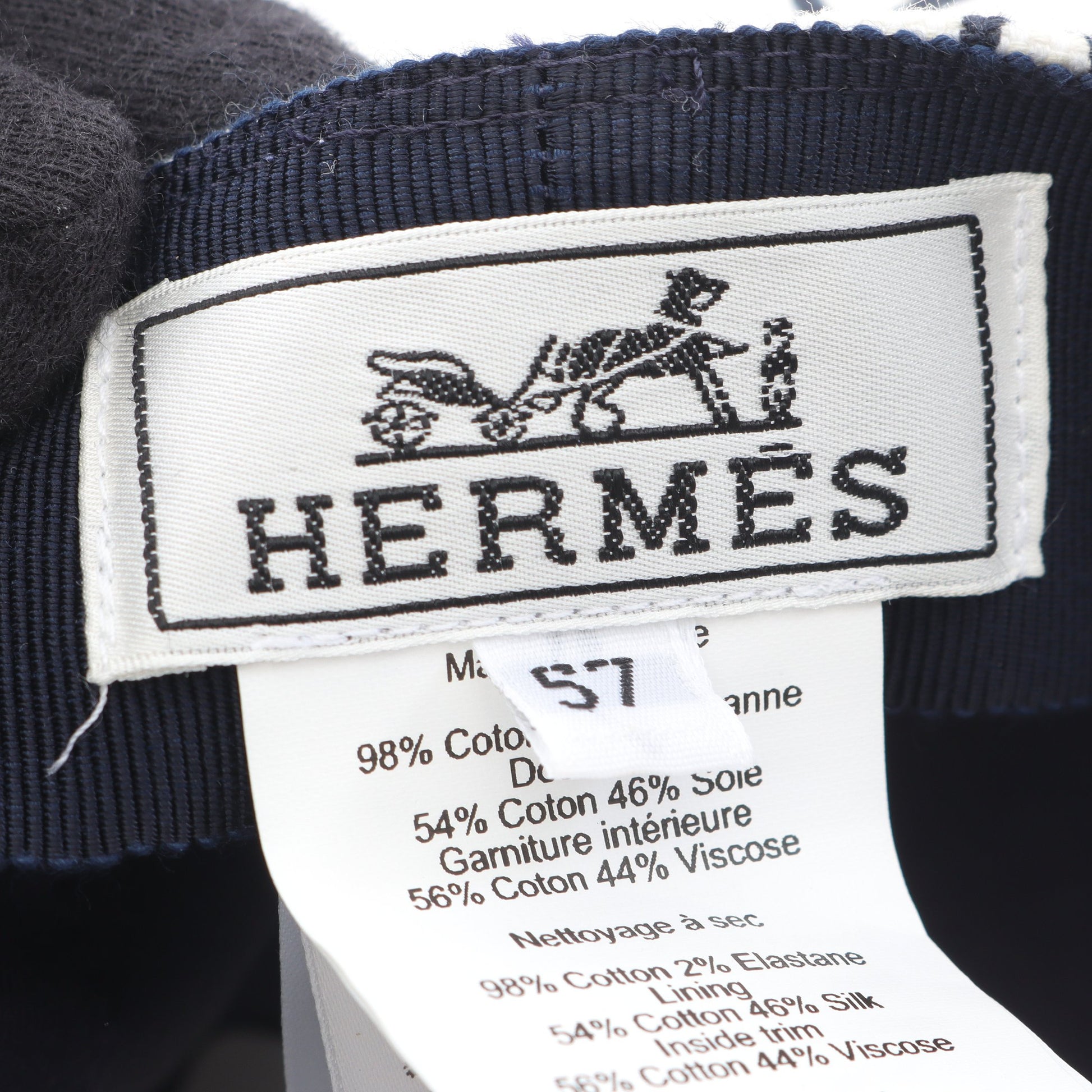 シェーヌダンクル キャスケット 帽子 コットン ホワイト エルメス 財布・小物 HERMES