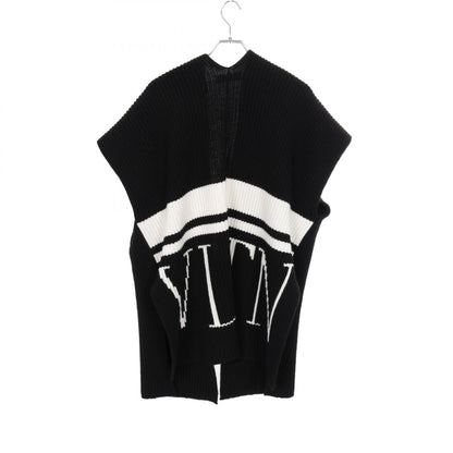 VLTNロゴ ポンチョ ウール ブラック ホワイト ヴァレンティノ アウター VALENTINO