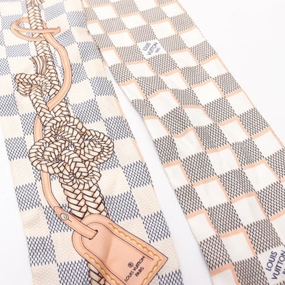 バンドー ダミエアズール インフィニティ スカーフ シルク ホワイト マルチカラー ルイヴィトン 財布・小物 LOUIS VUITTON