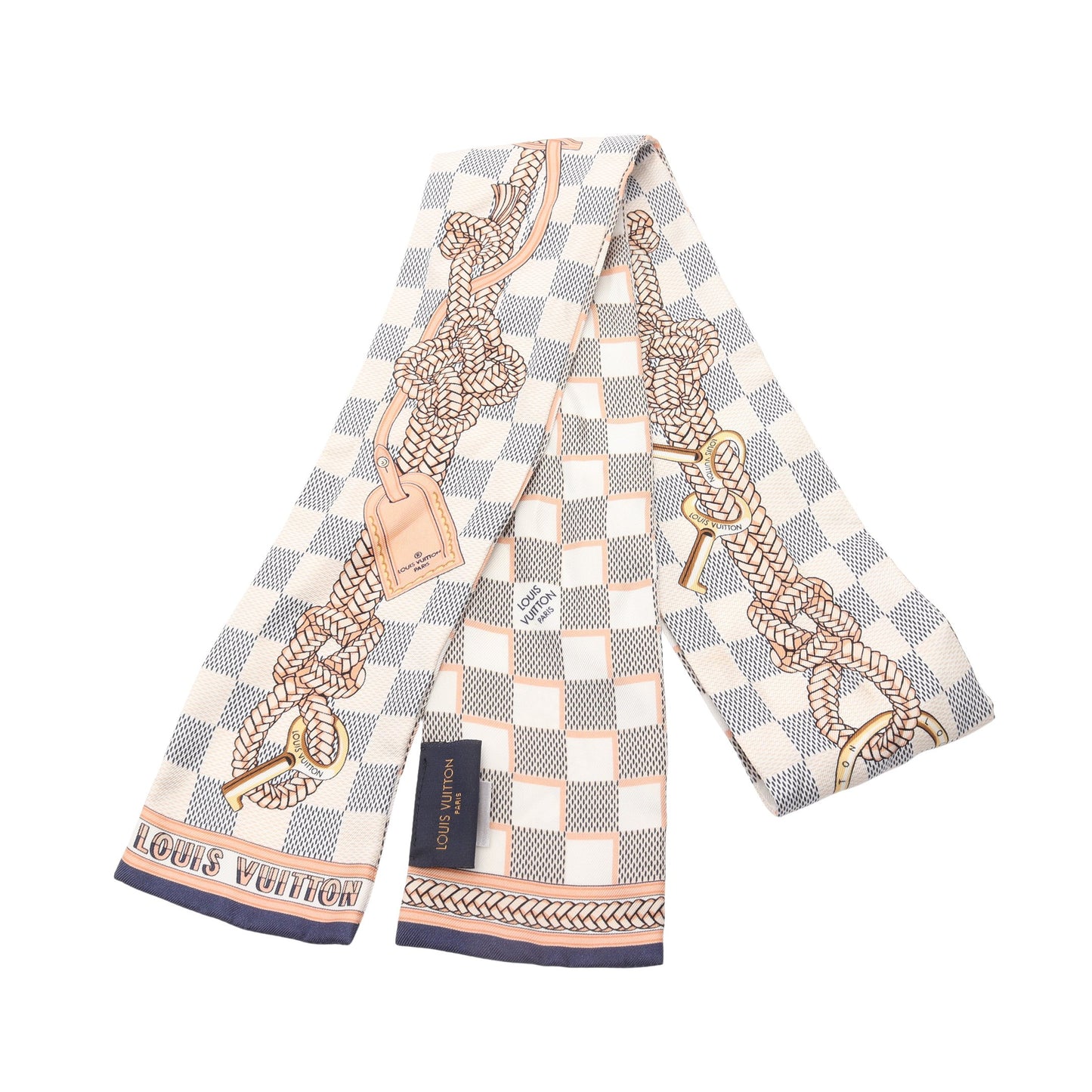 バンドー ダミエアズール インフィニティ スカーフ シルク ホワイト マルチカラー ルイヴィトン 財布・小物 LOUIS VUITTON