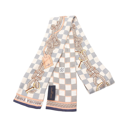 バンドー ダミエアズール インフィニティ スカーフ シルク ホワイト マルチカラー ルイヴィトン 財布・小物 LOUIS VUITTON