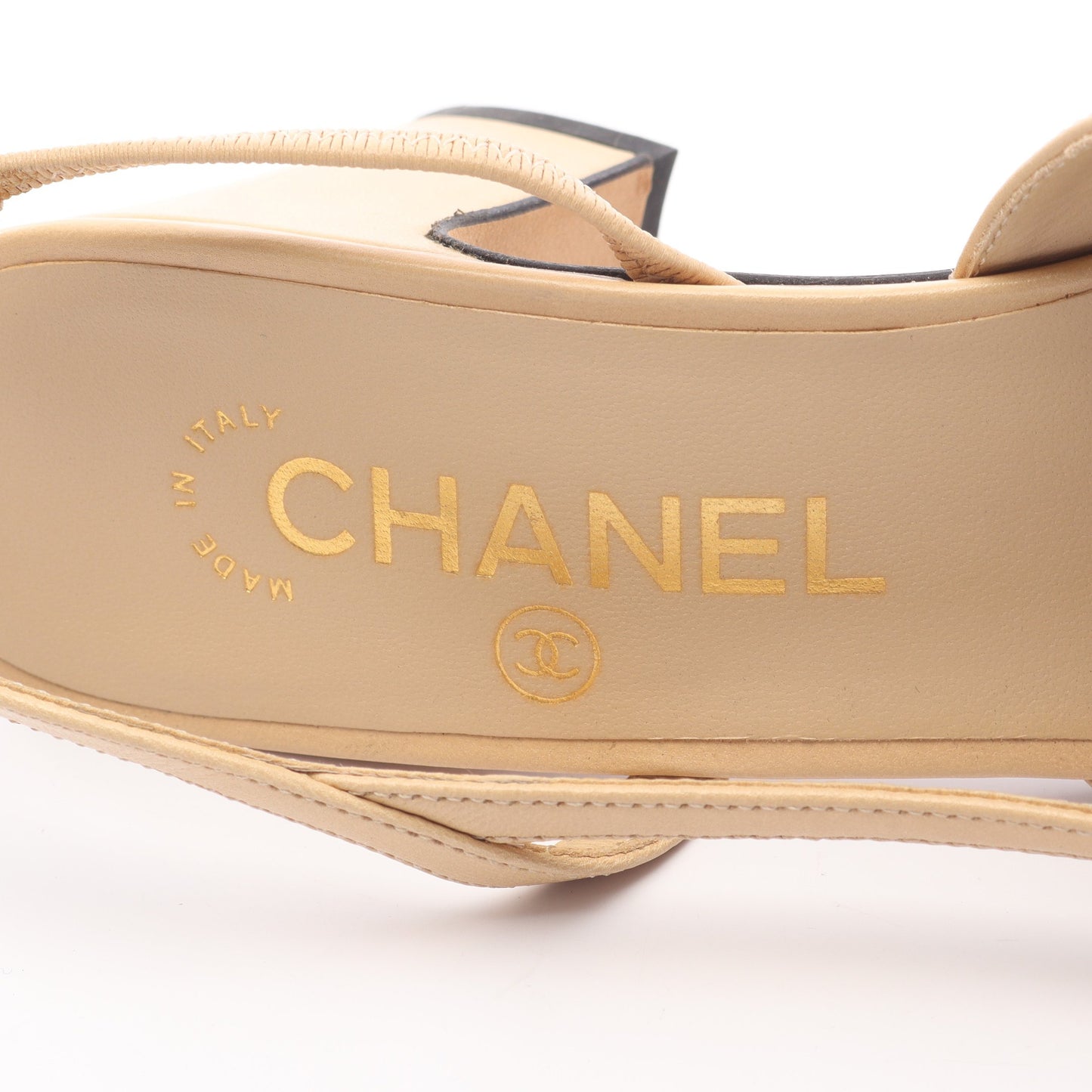 スリングバック ココマーク サンダル レザー キャンバス ベージュ ブラック シャネル シューズ CHANEL
