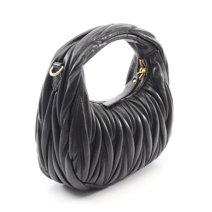 ワンダー マテラッセ ハンドバッグ レザー ブラック 2WAY ミュウミュウ バッグ miu miu