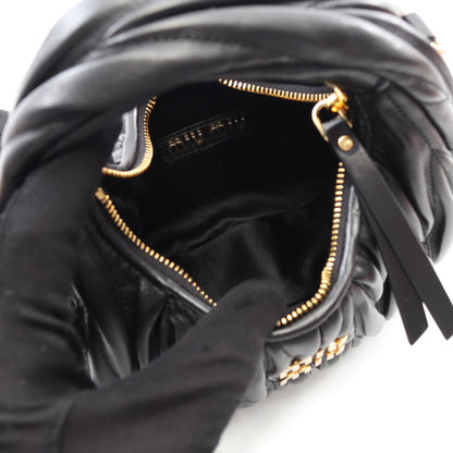 ワンダー マテラッセ ハンドバッグ レザー ブラック 2WAY ミュウミュウ バッグ miu miu