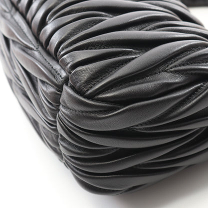 ワンダー マテラッセ ホーボーバッグ ハンドバッグ レザー ブラック 2WAY ミュウミュウ バッグ miu miu