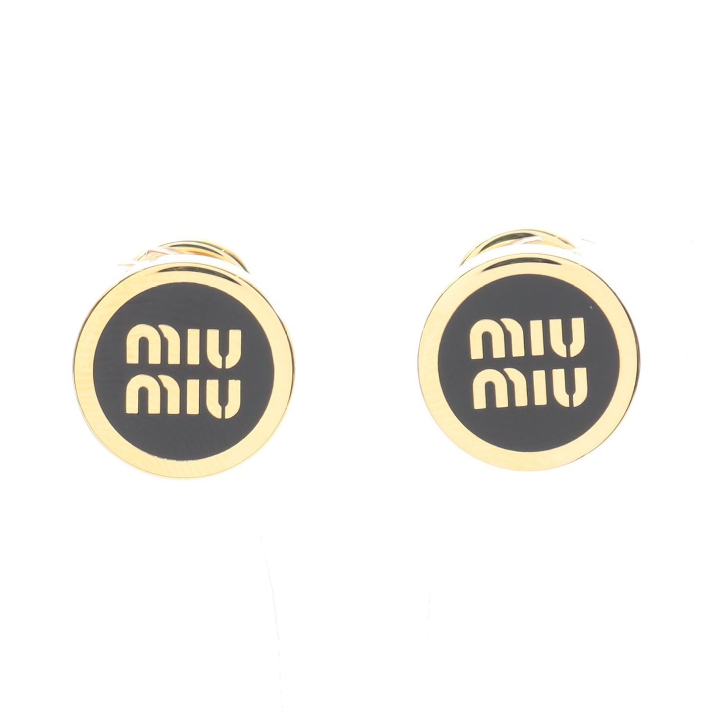 ピアス GP ゴールド ブラック ロゴ ミュウミュウ アクセサリー miu miu