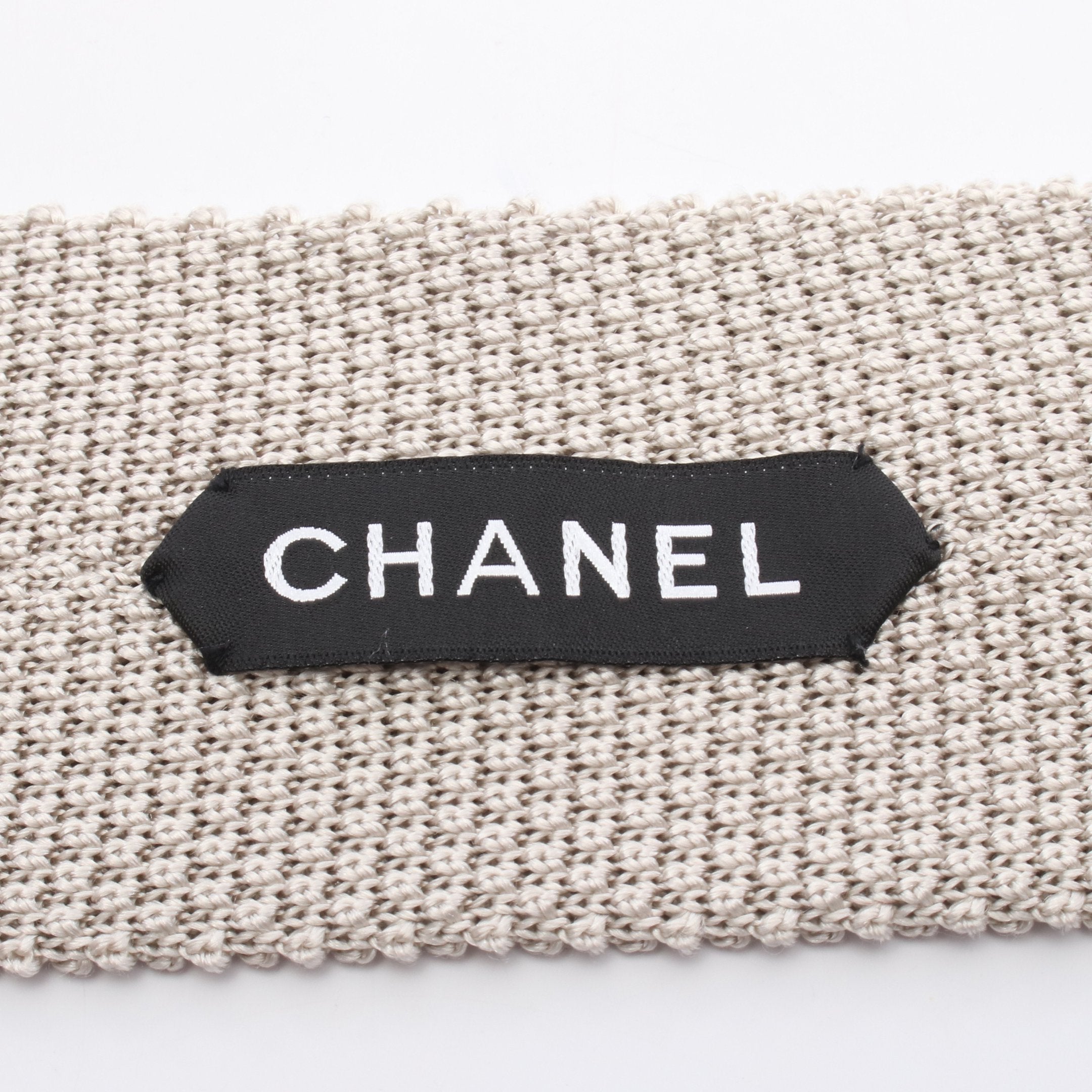 ココマーク ニット ネクタイ シルク ベージュ バーガンディ シャネル