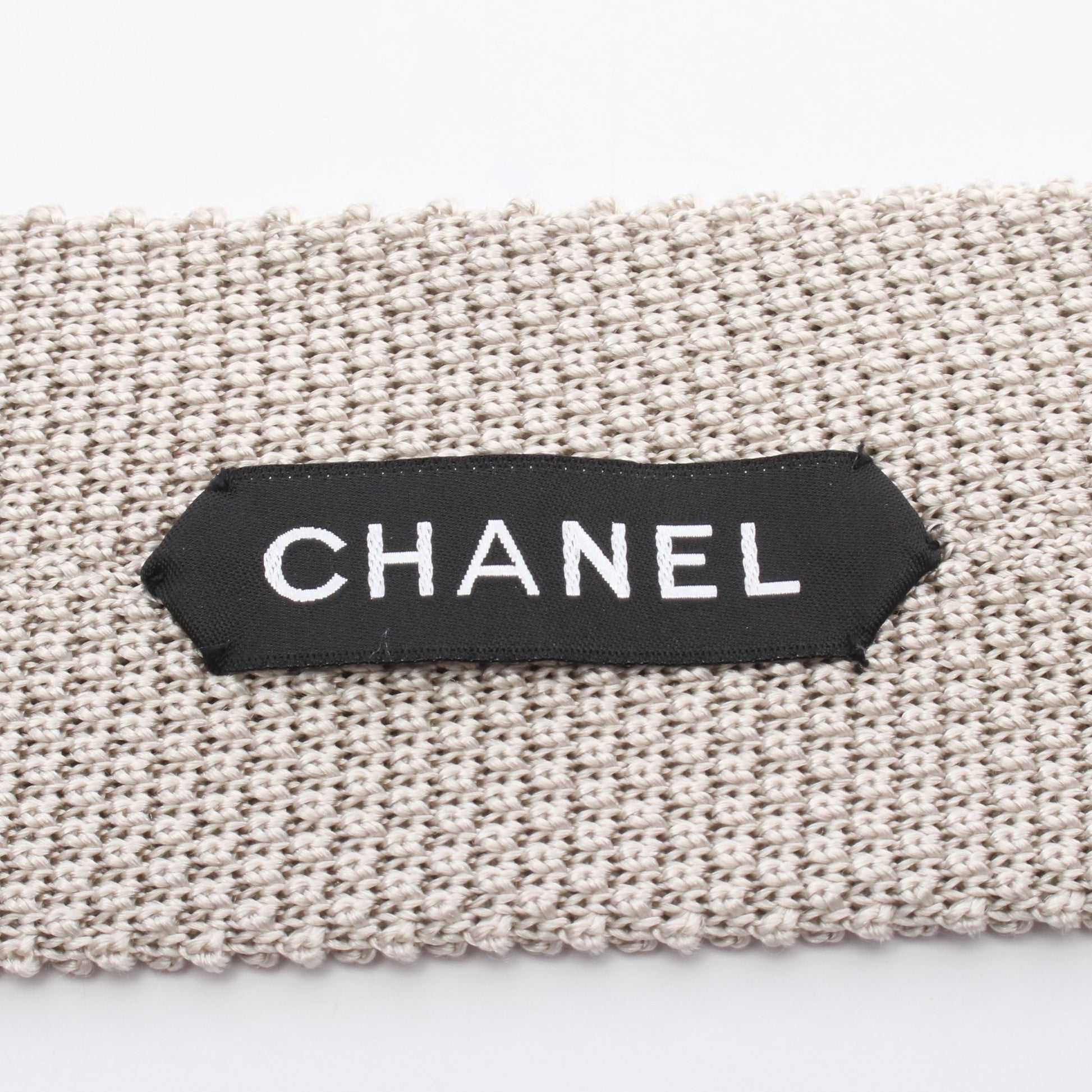ココマーク ニット ネクタイ シルク ベージュ バーガンディ シャネル 財布・小物 CHANEL